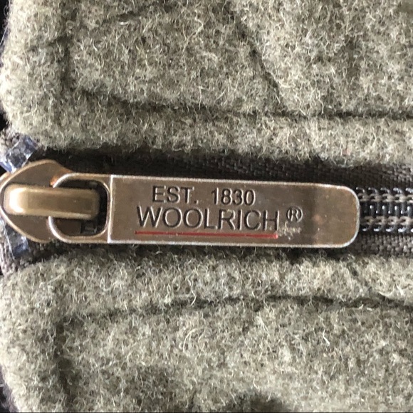 Woolrich Olive Heather Full-Zip Quilted Wool Coat, Sz XL - Picture 10 of 16